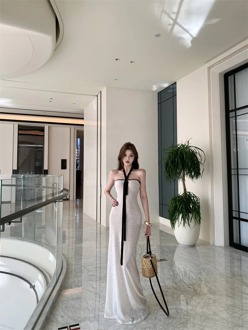 Dresses Sleeveless Womens Dress Red Elegant Spring Silk Sheer Perspective Transparent Ditsy Layered Picnic Lightweight Flowing