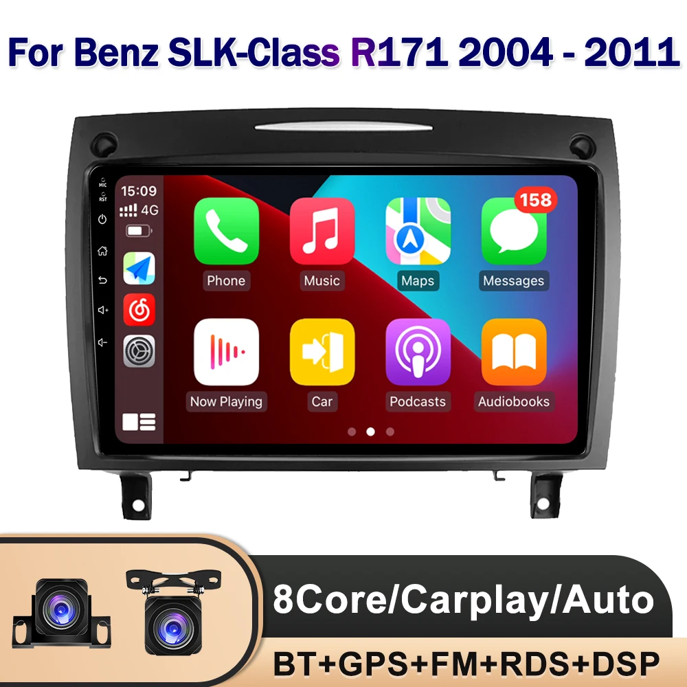 

2DIN Android 12 Car Radio for Mercedes Benz SLK-Class SLK R171 2004 - 2011 Carplay Auto WIFI RDS ASP BT Car Multimedia Player