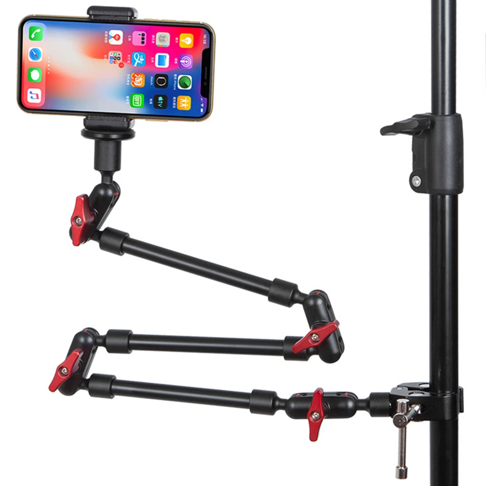 

2024 Camera Magic Arm with Super Clip Bracket for Smartphone Camcorder Action Camera Clamp Mount Tablet Webcam Studio Kits Set