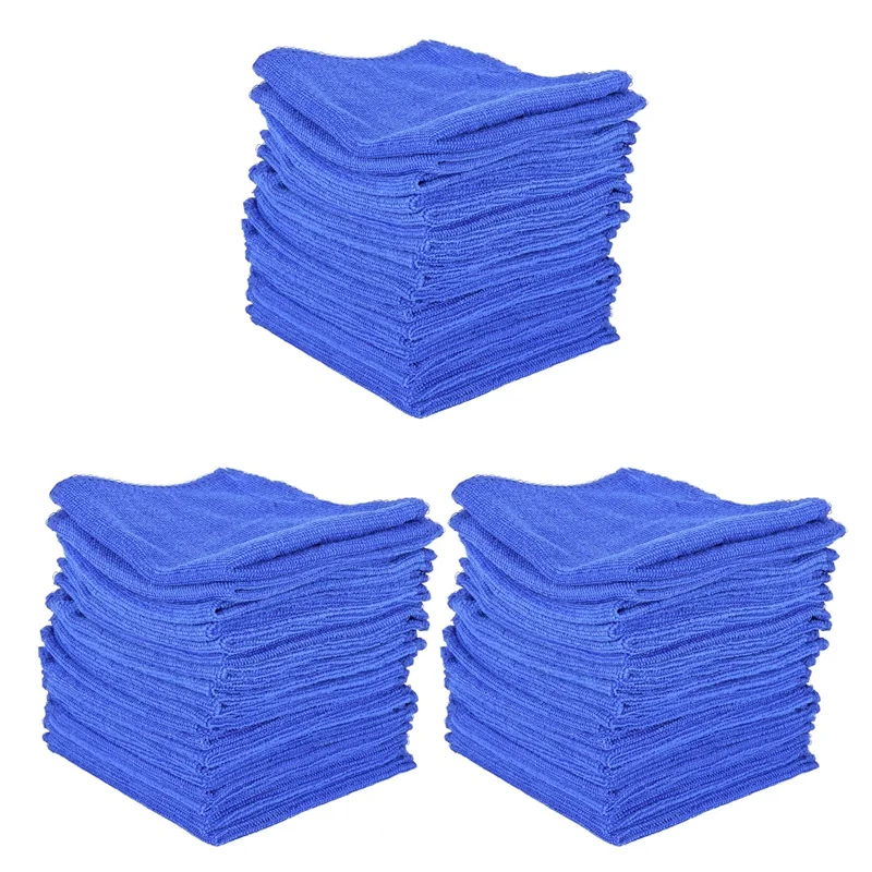 

New60pcs Absorbent Microfiber Towel Car Home Kitchen Washing Clean Wash Cloth Blue