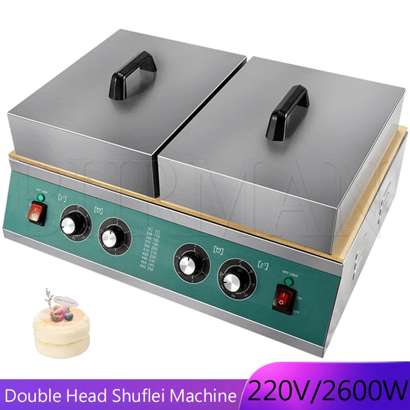 Commercial Kitchen Snack Bar Equipment Pancake Souffle Baking Machine Double Head Souffle Maker Machine