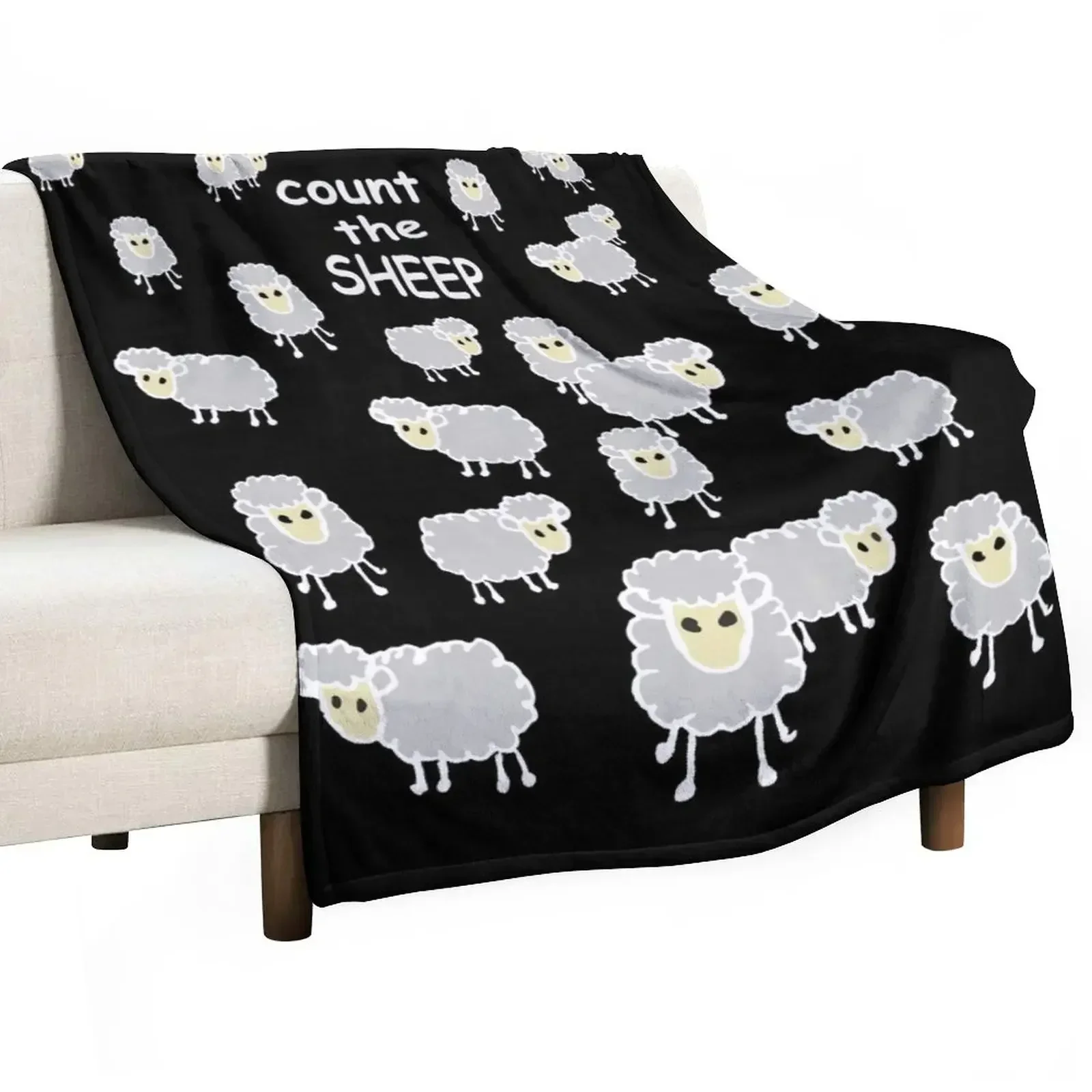 counting sheep, white Throw Blanket Single Luxury Thicken heavy to sleep Shaggy Flannels Sofas Blankets