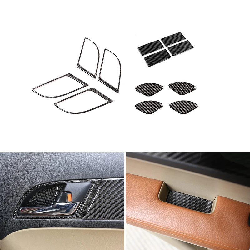 

For Honda CRV 2007 2008 2009 2010 2011 Car Carbon Fiber Interior Door Panel Door Handle Bowl Frame Cover Protective Trim