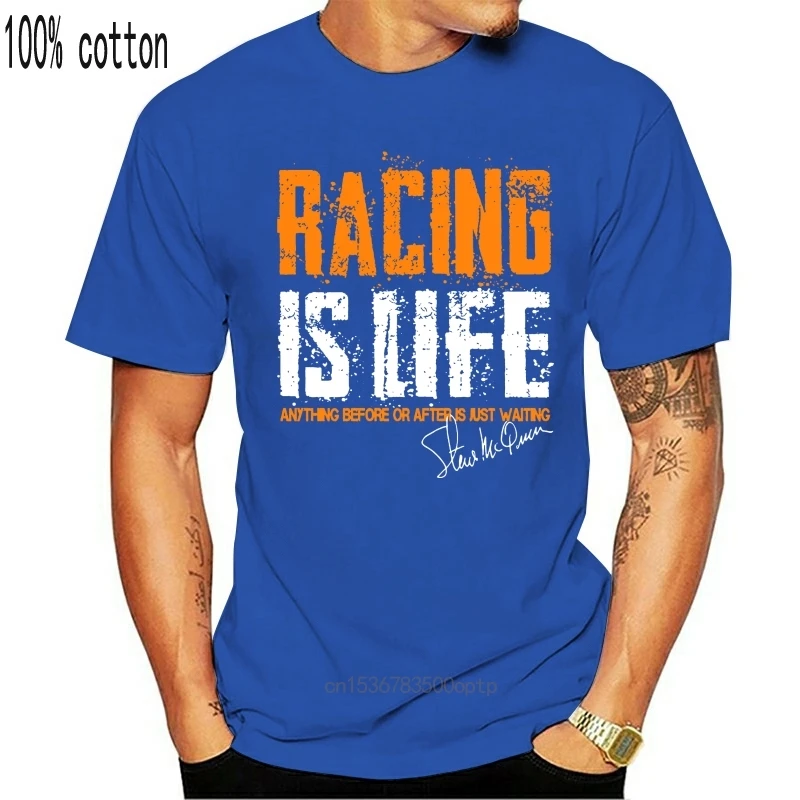 

2020 New Summer Cool Tee Shirt T-Shirt RACINGS IS LIFE American Muscle Car GT40 Mustang Film Legendary Race Cotton T-shirt