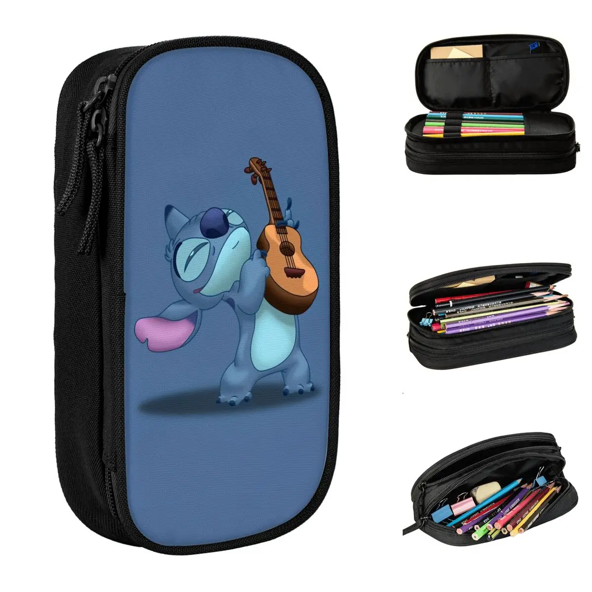 

Cute Cartoon Stitch Pencil Case Blue Comic Girls Boys Aesthetic Pencil Box Design School Pencil Cases Supplies Birthday Gift