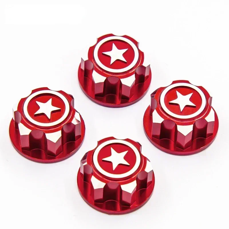 4PCS RC Car Aluminum 17mm Hex Wheel Nuts Dustproof Anti-Skid Non-slip for 1/8 TRX X-Maxx Summit E-Revo Buggy RC Truck