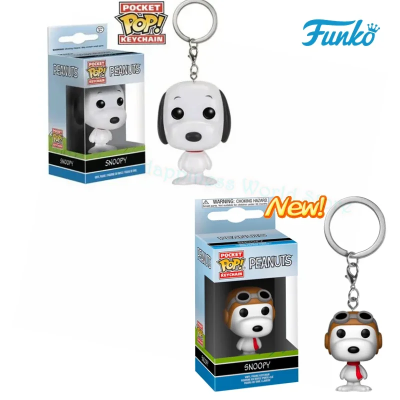 FUNKO POP New Keychain Toy Peanuts Charlie Brown SNOOPY Toy Figures Pocket POP Keychain Cute Collectible Pendants Model TOYS - view 2