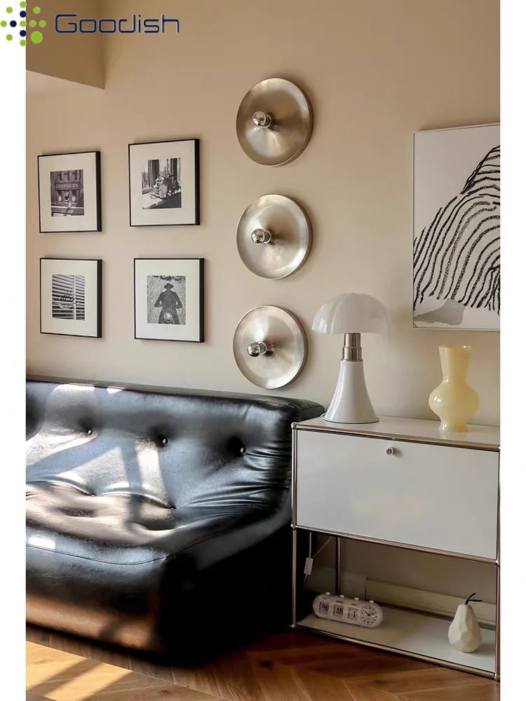 

Modern Simplicity Nordic vintage Ripple Disc Metal LED Wall Lamps Art Creative Lights for Living Room Home Decoration Chandelier