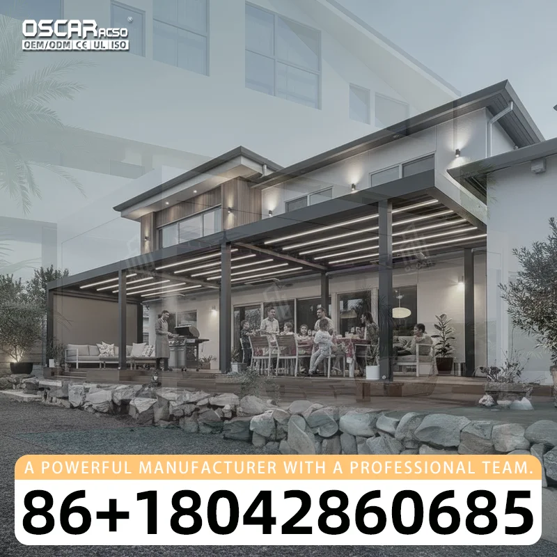 Aluminium Pergola Louvre System Garden Gazebo Patio Furniture Outdoor with Screen for Backyard Balcony Terrace pergola