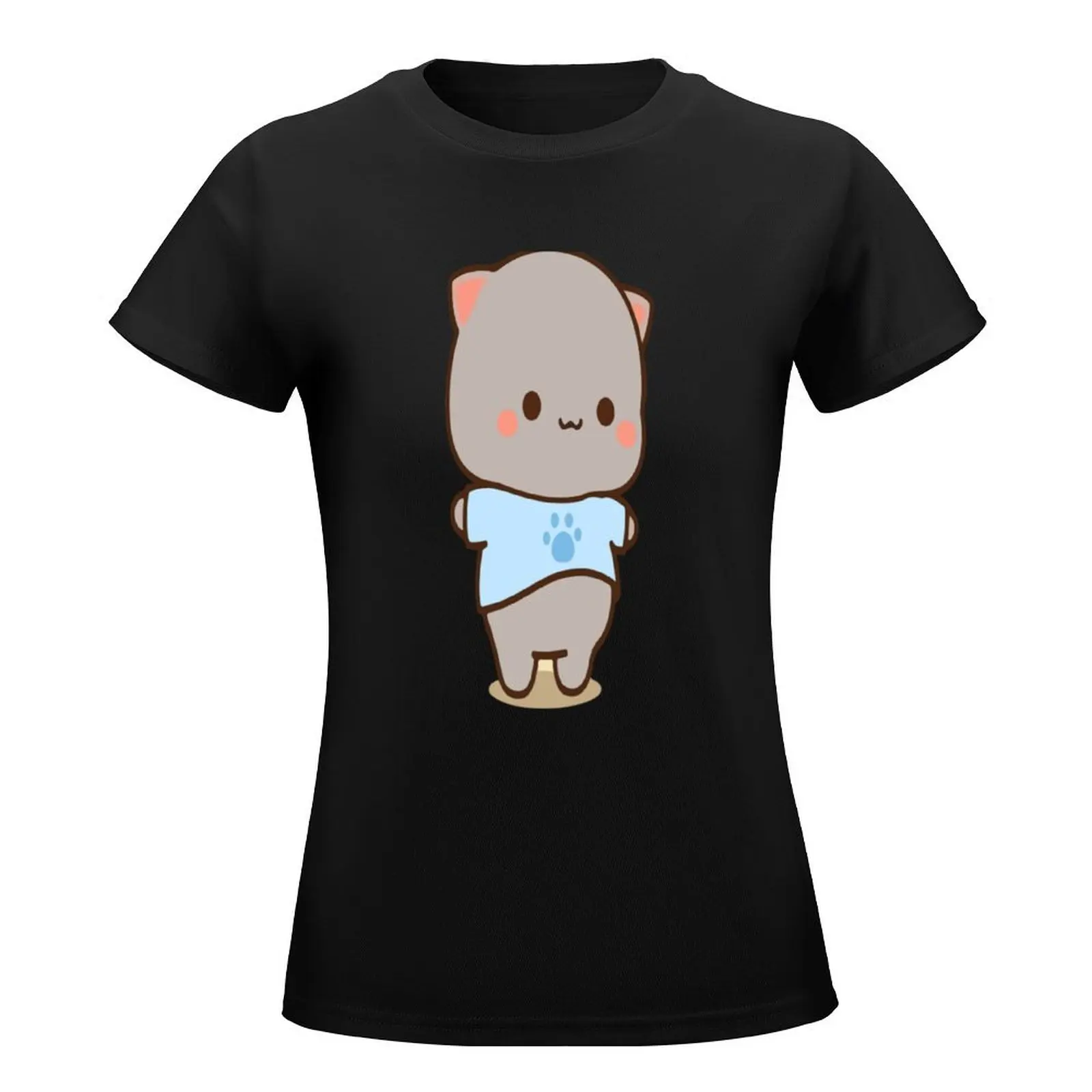 Mochi Mochi Peach Cat Long T-Shirt anime clothes shirts graphic tees T-shirts for Women