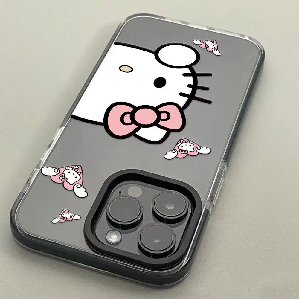 Sanrio Hello Kitty The Big Head Phone Case For iPhone 15 14 13 12 11 Pro Max 7 8 Plus XR XS MAX Y2K Girl Anti Fall Back Cover