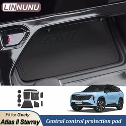 LINNUNU For GEELY Boyue L Atlas II Car Interior Center Console gear shift panel Leather Protective Pad Door Groove Mat Starray