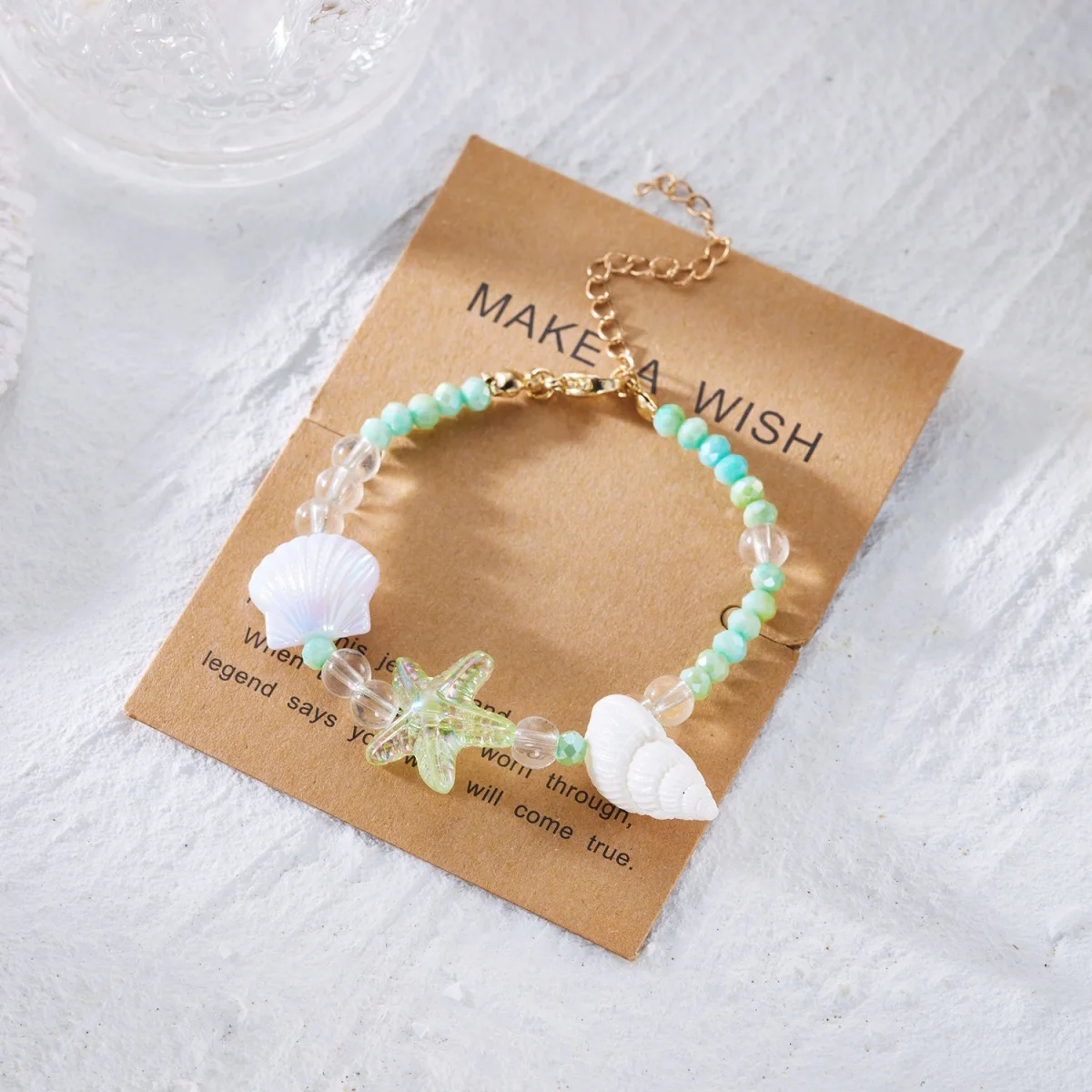 Armbänder aus Kunstharz mit Seesternen, Muscheln und Reisperlen für Damen und Herren, trendige Seestern-Ozean-Strand-Armreifen, Sommerurlaub-Party-Schmuck – Detail 25