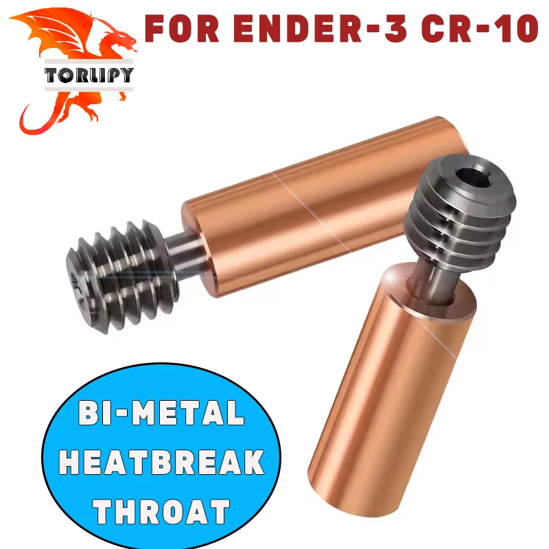 

Для Ender3 CR10 биметаллический теплоразрыв для горла, обновленный гладкий биметаллический титановый + медный терморазрыв для CR10 Ender 3 V2 PRO Ender 5