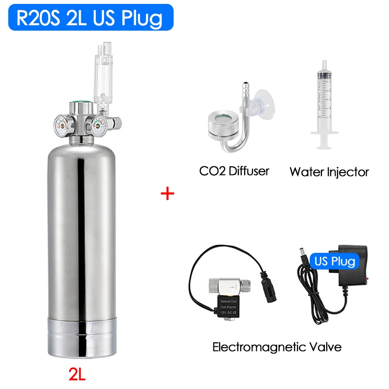 2L Aquarium DIY CO2 Generator System Kit Stainless Steel CO2