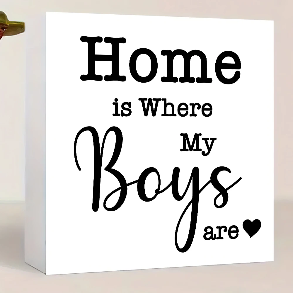 Encantadora Letrero de Madera con la Frase "El Hogar es Donde Están Mis Hijos", Regalo Perfecto para Nuevas Mamás y el Día de la Madre, Decoración Adorable para la Sala de Estar