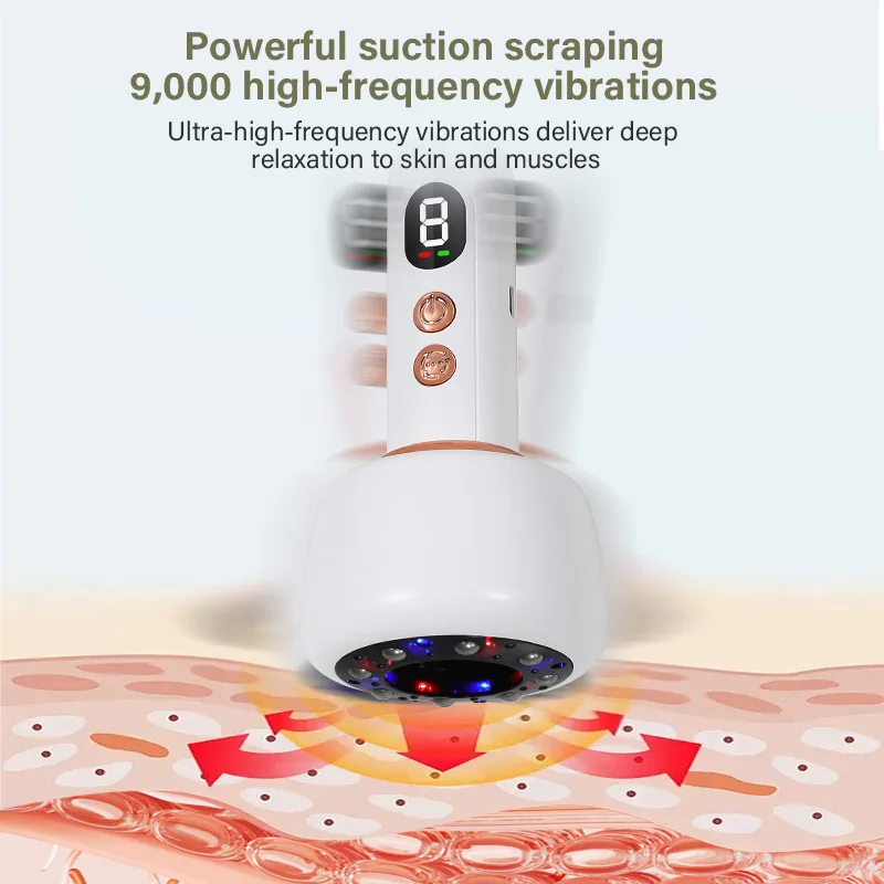 TCM أداة العلاج الطبيعي متعددة الوظائف HealthBeauty جهاز تخفيض الدهون مع تدليك كشط الساخن ضغط الحجامة هدية