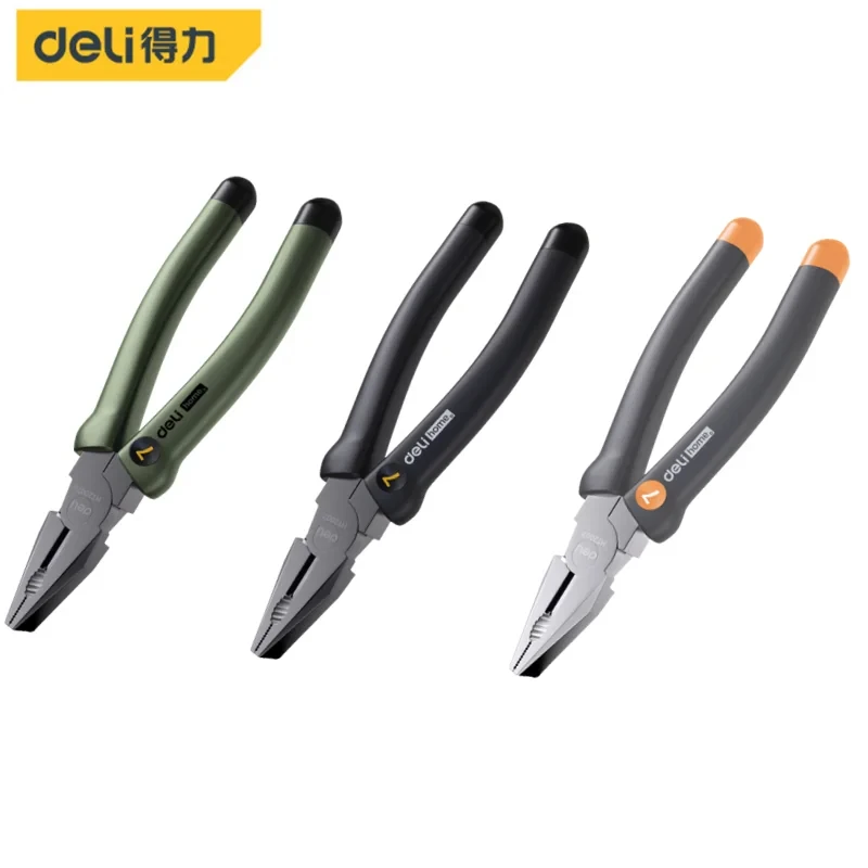 DELI Household 1 Pcs 7\'\' Wire Cutters Multi-color Non-slip Plier Multifunction Electrician Portable Hand Tools Steel Wire Pliers