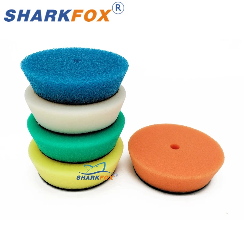 

Sharkfox 5Pcs/ Lot 3inch 80mm Car Polishing Disc Buffing Waxing Pad Sponge Polishing Foam Pads For RO/DA Car Polisher Use