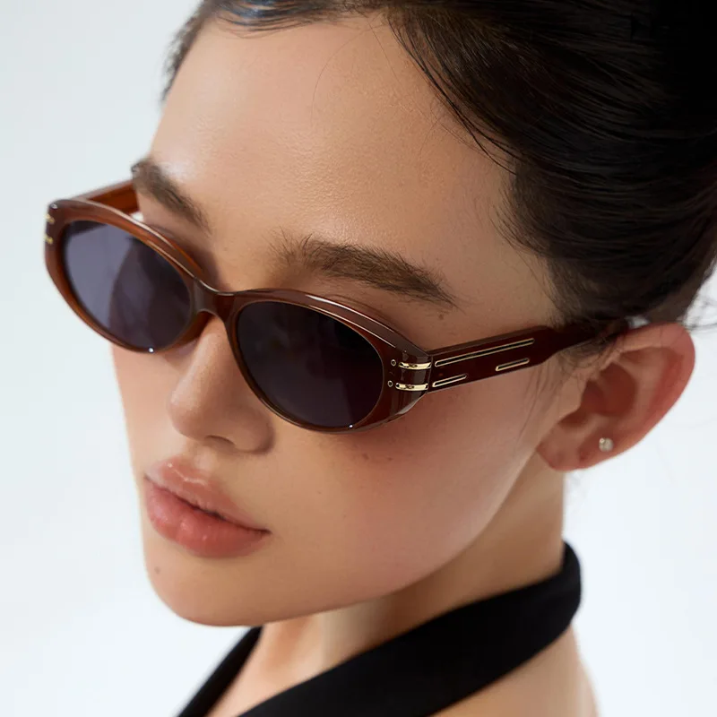 

2025 Новые овальные поляризованные солнцезащитные очки в корейском стиле для женщин - персонализированные солнцезащитные очки в уличном стиле