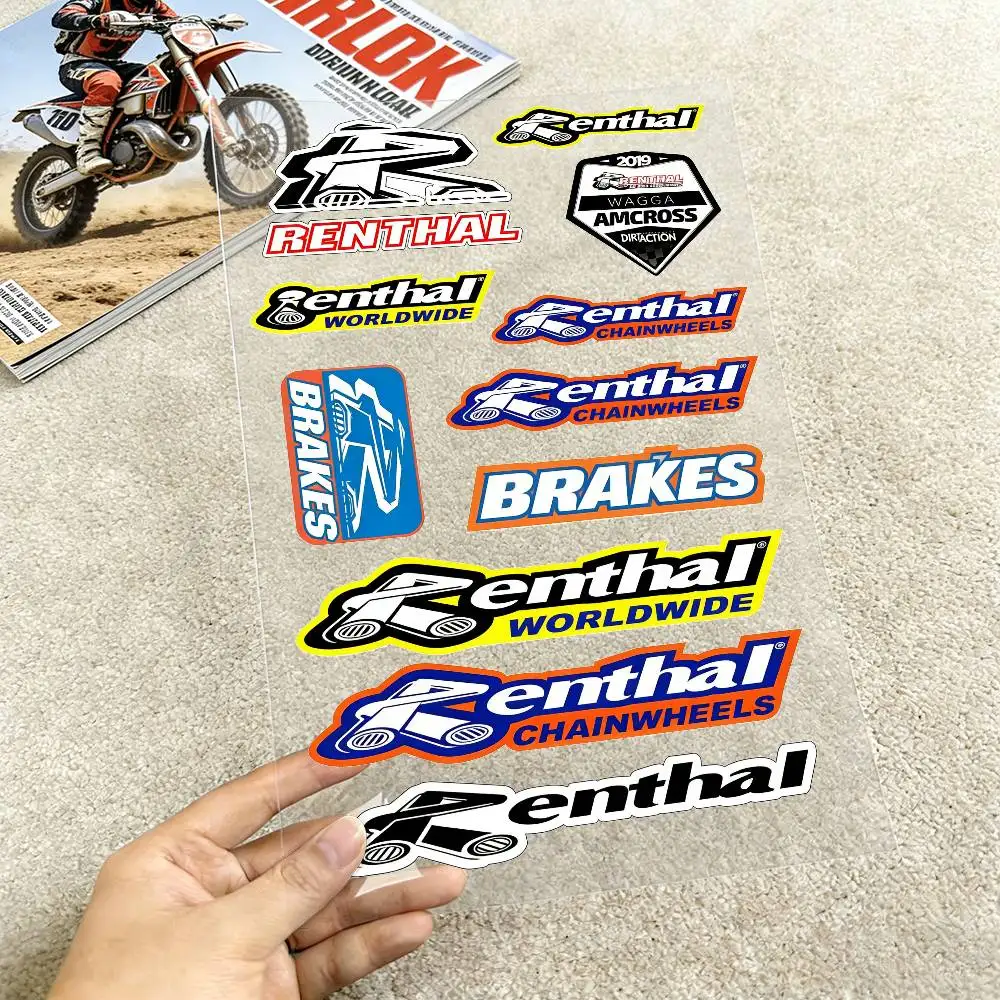 For RENTHAL Motorcycle Reflective Stickers Waterproof Decals For Helmet Scooter Fuel Tank Toolbox Racing