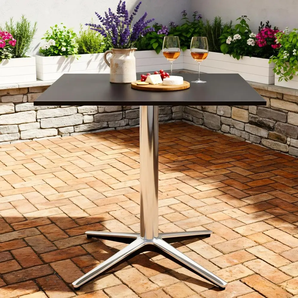 

All-Weather Outdoor Wrought Iron Bistro Table, Black, Perfect for 2-4 People, Ideal for Patio, Deck, Yard, Balcony