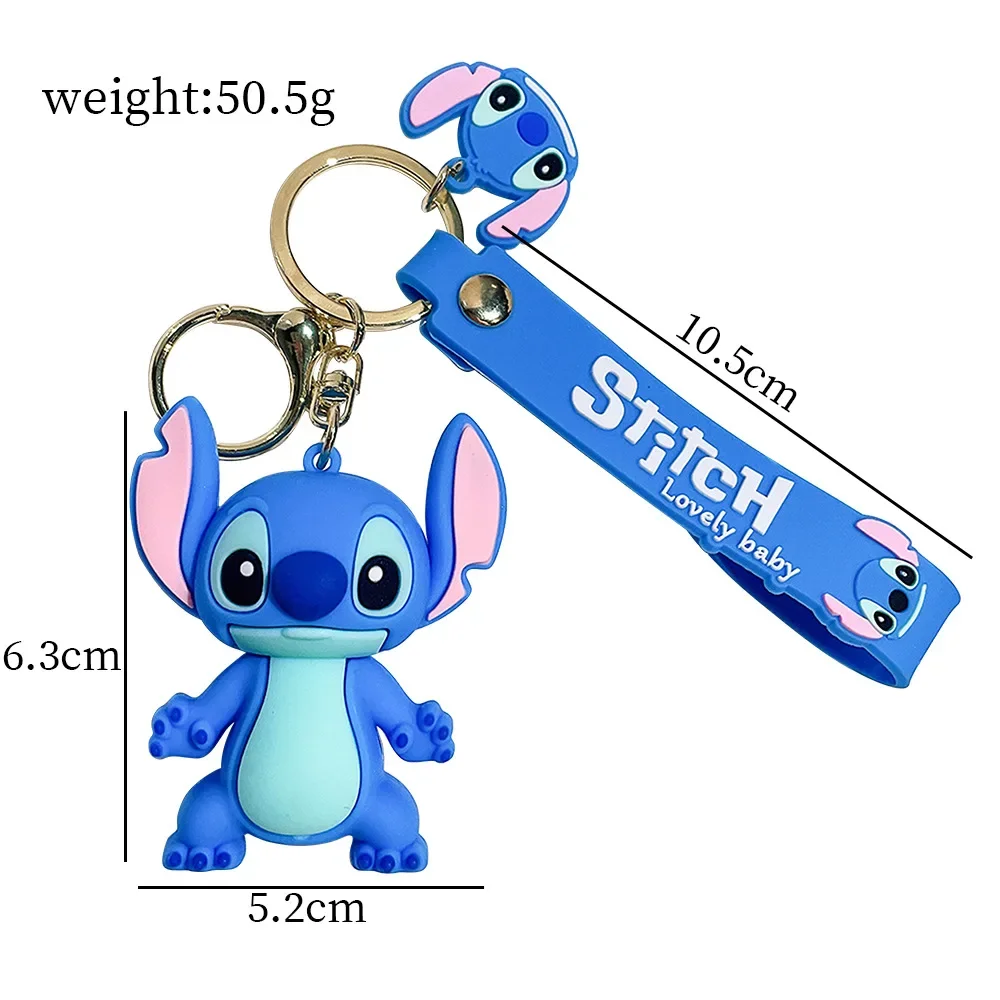 Portachiavi a punto in piedi Anime Lilo Stitch Cute Figure portachiavi zainetto ornamenti pendenti accessori per chiavi giocattolo per bambini bei