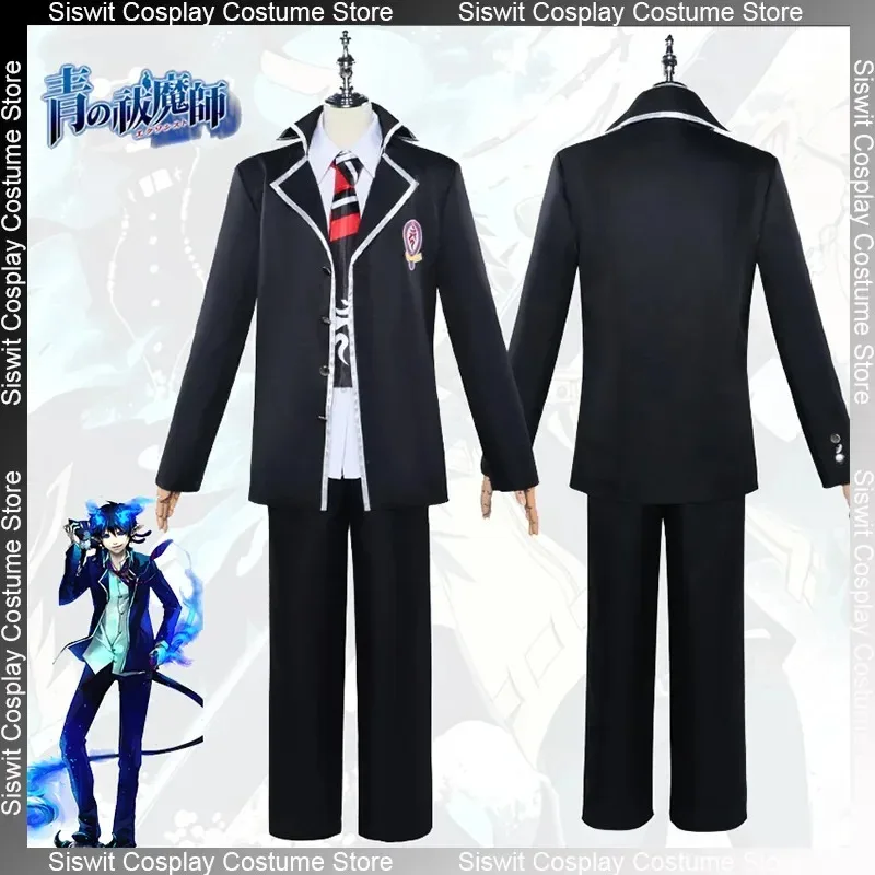

Anime Ao No Exorcist Rin Okumura Cosplay Costume JK School Uniform Tie Full Set Men Suits Outfits Party Carnival Dress Up Cloth