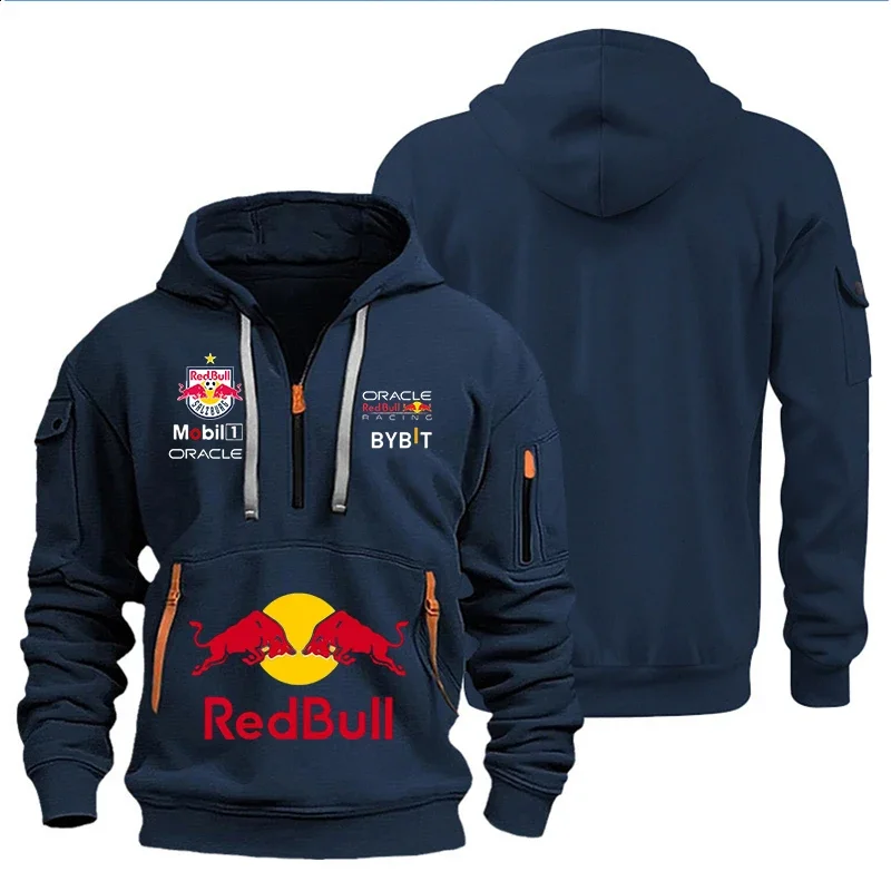 

Red Bull 2025 High-Quality Cotton Dropped Shoulder Hooded Sweatshirt Men's Women's plus Size Loose Fit Fashion Pullover S-3XL