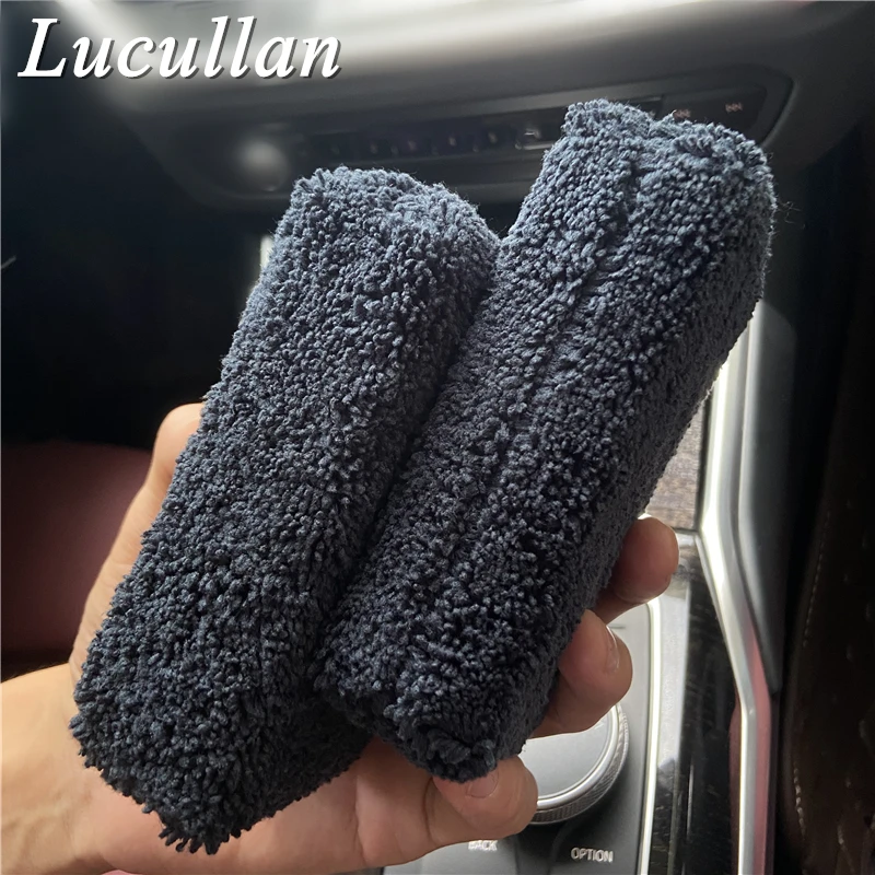 Lucullan Premium Grade Cobra Long Fiber Plush Wax Glazes Rectangle Foam Pad Microfiber Detailing Applicator Sponge