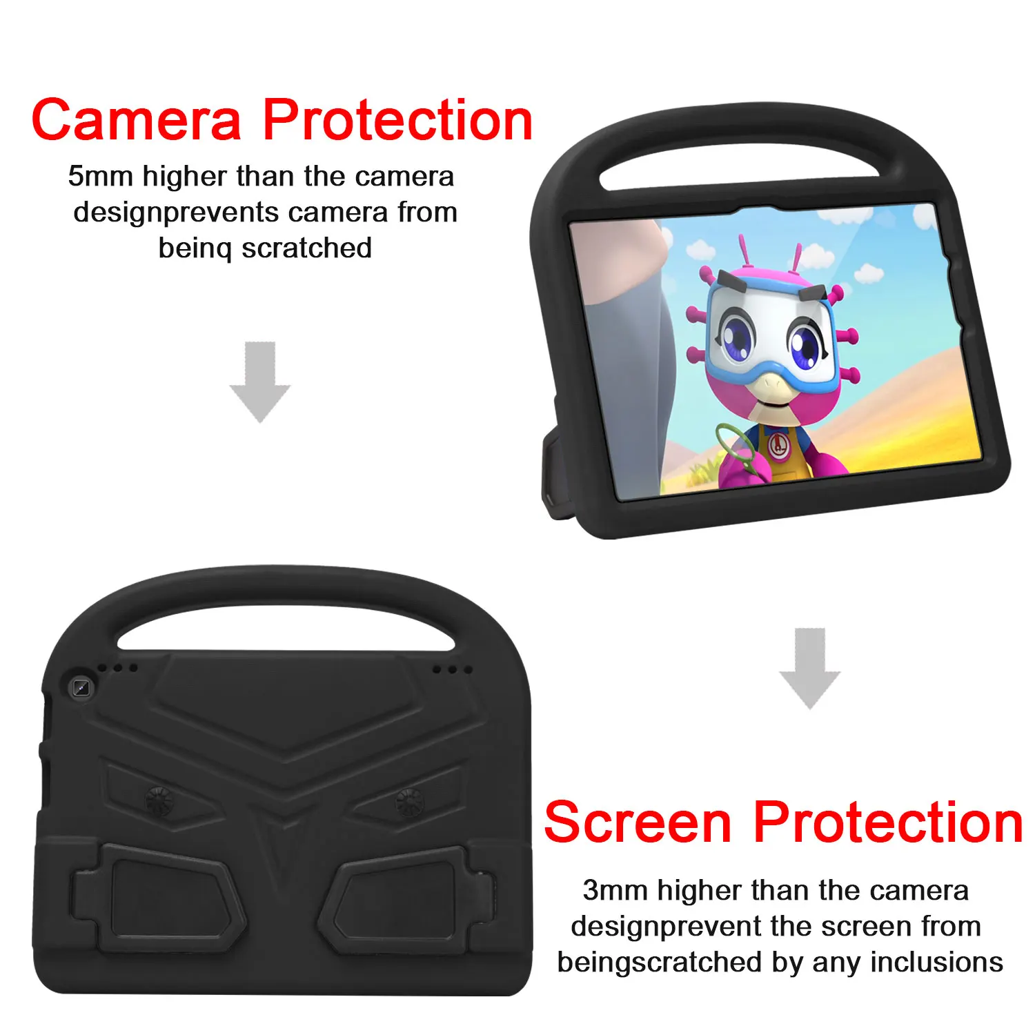 EVA Case For Amazon Fire Max 11 2023 HD10 Plus 2023 2021 HD8 Plus 2020 2022 2024 Fire 7 2022 Stand Cover Portable Hand Holder