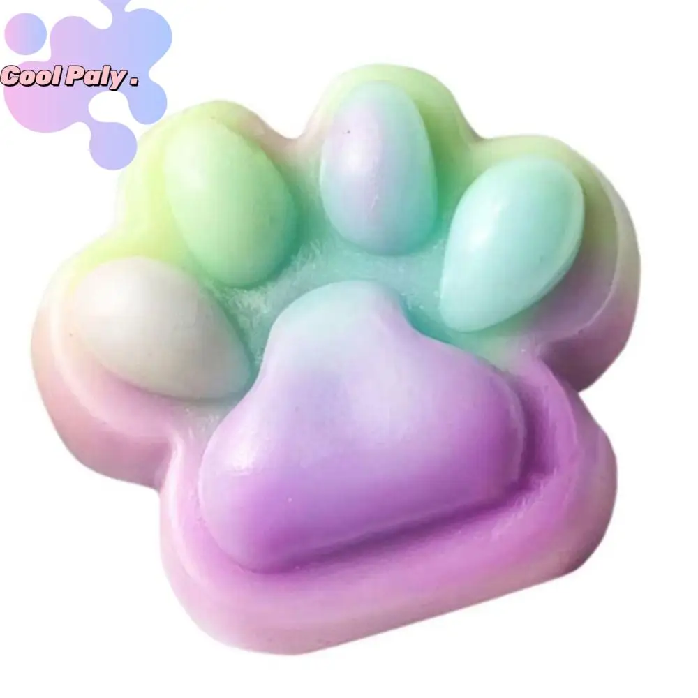 Jouet de patte de chat nickel é arc-en-ciel mignon pour enfants, rebond lent, pétrissage, dessin animé, Fidget, doux, TPR, pincement de patte de chat, beurre délicat