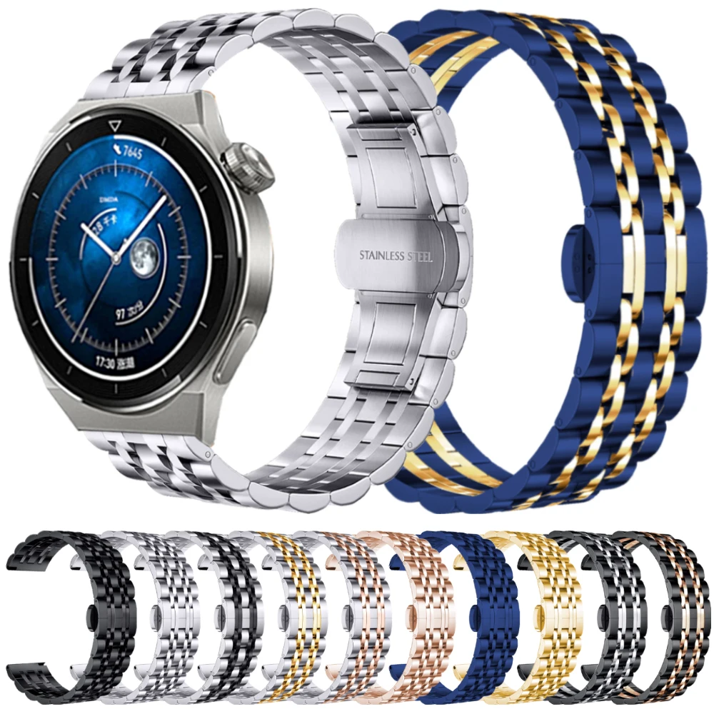 Stainless Steel Strap For HUAWEI WATCH GT 3 46mm 42mm Band HONOR Magic Watch2 GS Pro ES 20mm 22mm Metal Bracelet Belt Watchbands