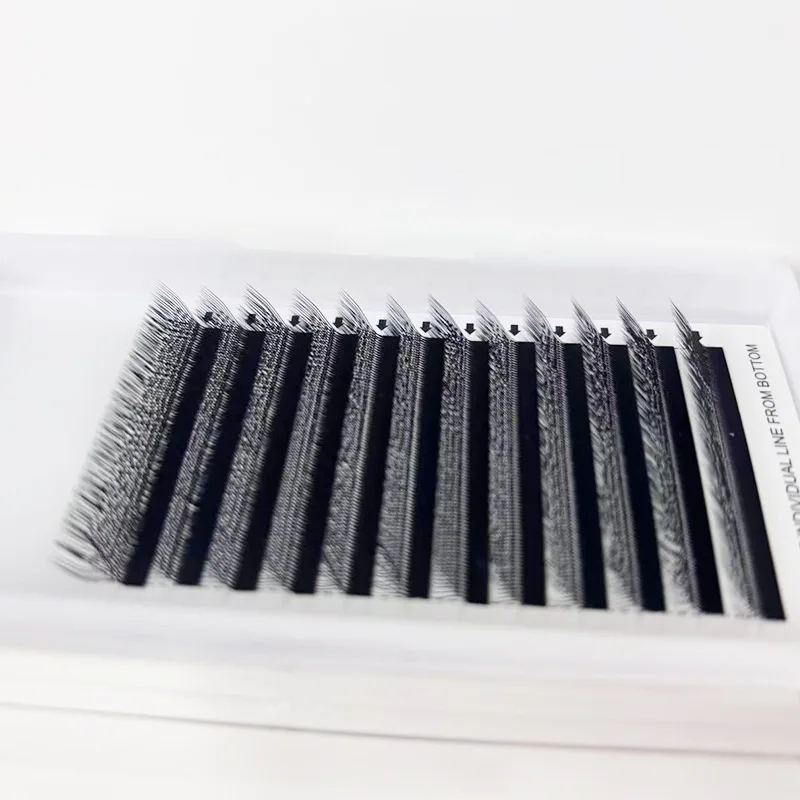 2PCS Y Shape Eyelash Extensions Natural D Curl Clover Blooming Volume Lashes Non Scattering