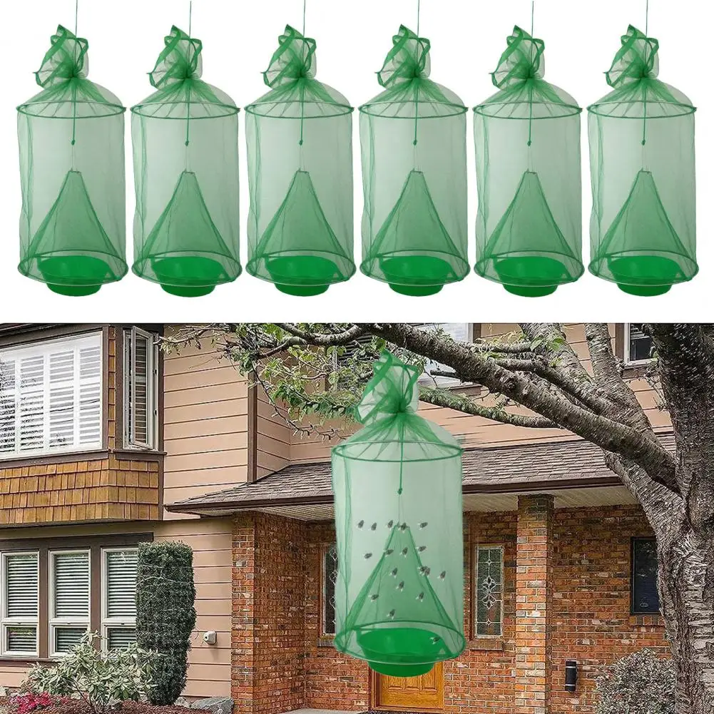 

Durable Fly Trap Reusable Heavy Duty Hanging Fly Trap for Indoor Outdoor Use Fine Mesh Cage for Garden Yard Ranch Family Farm