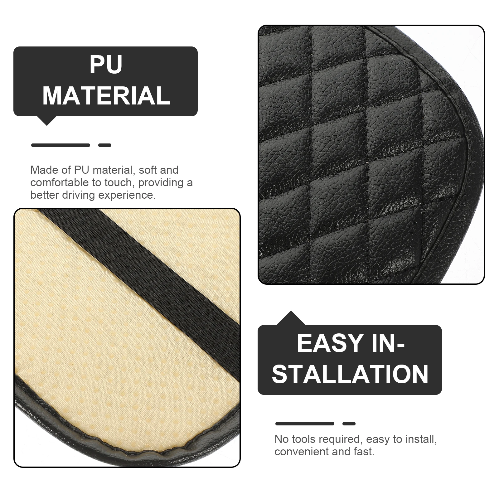 

Car Armrest Cover 30x20 Black Universal Anti Slip Durable PU Material Protective Console Pad Wide Compatibility Easy