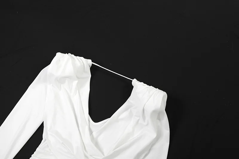 Backless Ruched Bodycon Maxi Dress Women Elegant Sexy Swinging Collar Full Sleeve Slim Evening Gown Birthday Party Long Robe