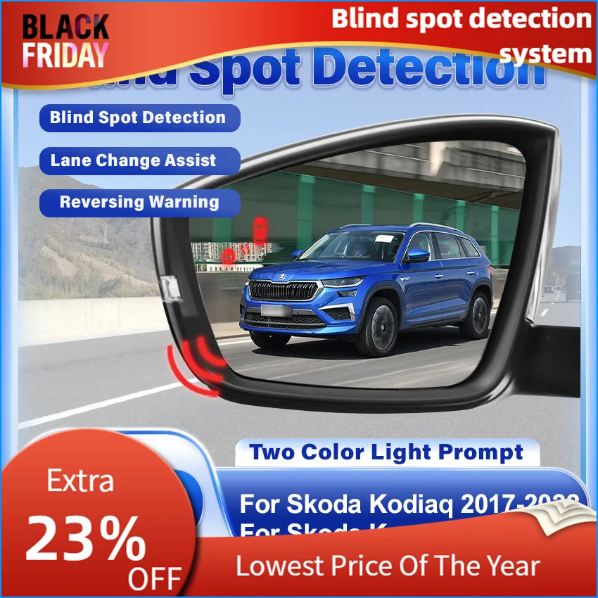 Car Drive Mirror BSD BSM BSA Blind Spot Assist System Change Lane Aided Rear Radar Sensor For Skoda Kodiaq Karoq 2017-2022 GT