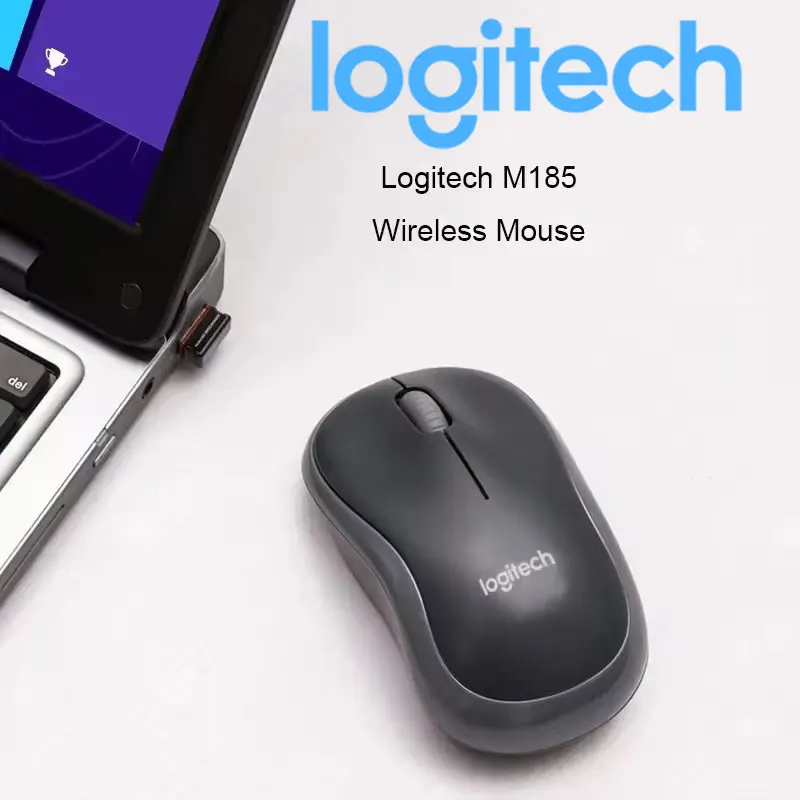 

Компактная мышь Logitech M185, бесшумный щелчок, Bluetooth и двойной режим 2,4G, подходит для ноутбуков путешествий, офиса и студентов