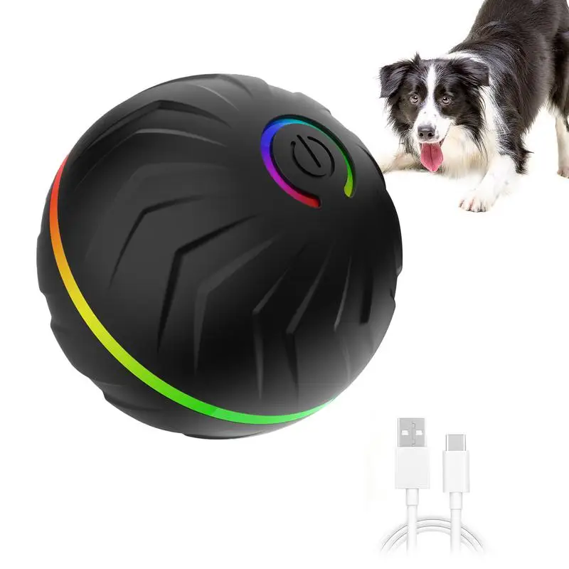 

Rolling Ball Dog Toy Automatic Bouncing Ball Pet Toy Ball USB Rechargeable Ball Thrower For Dogs Dog Enrichment Toys Pet
