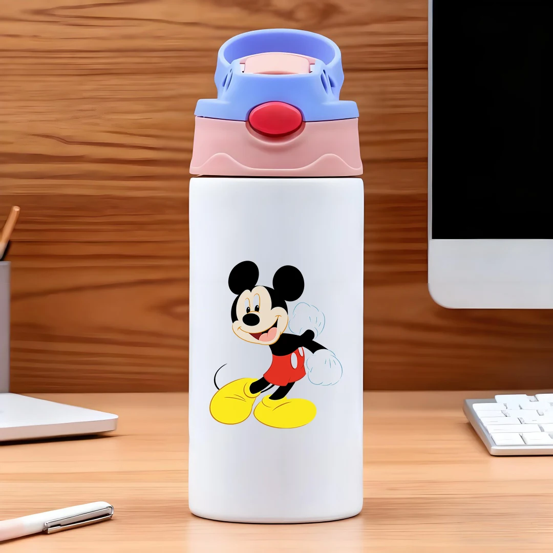 

Disney vacuum cup with classic Mickey Mouse cartoon character 304 stainless steel cartoon straw cup childrens water cup New Yea