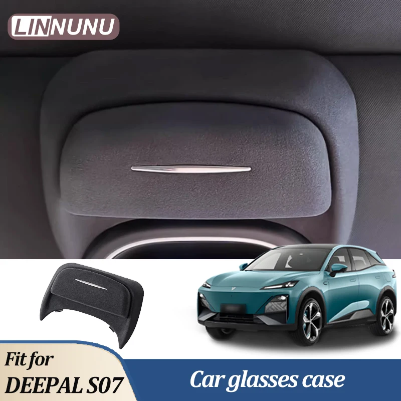 Linnunu Fit for Deepal S07 Car Accessories Car glasses box car roof glasses box modified accessories multi-functional sunglasses box clip car accessories flip fur style glasses box