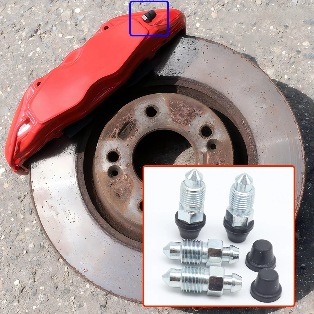 

Front Rear Brake Caliper Bleed Nipples Screws Valves Dust Caps Repair for Citroen Relay C4 Cactus C3 Picasso M10x1.00mmx29.5mm
