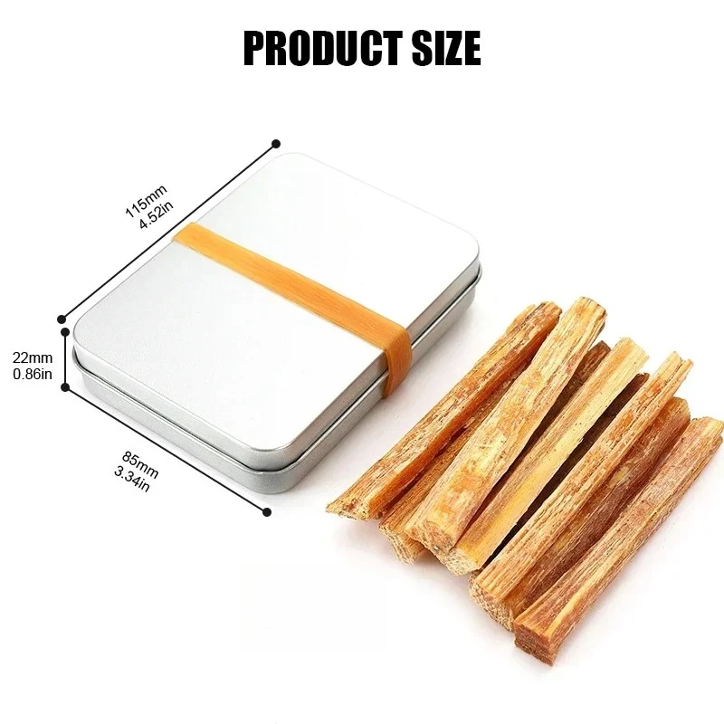 Magnesium Rod Outdoor Camping Fire Starter Kit with Pine Kindling Portable Iron Box Survival Ignition Tool view 3