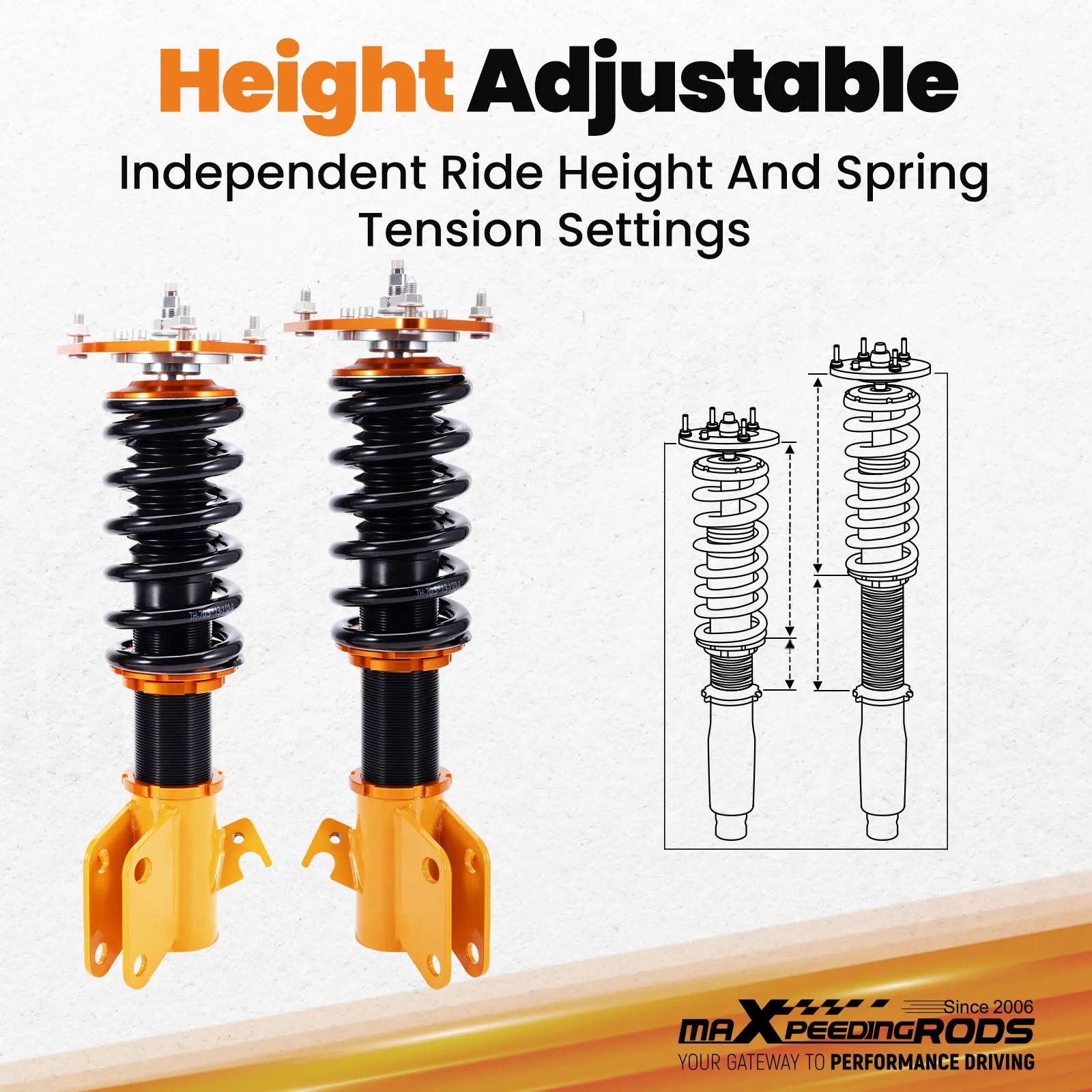 

24 Damping Levels Coilover Suspension For Subaru Impreza WRX STI GDB GDA 02-07 Shock Absorber Suspensioin Front Rear Spring