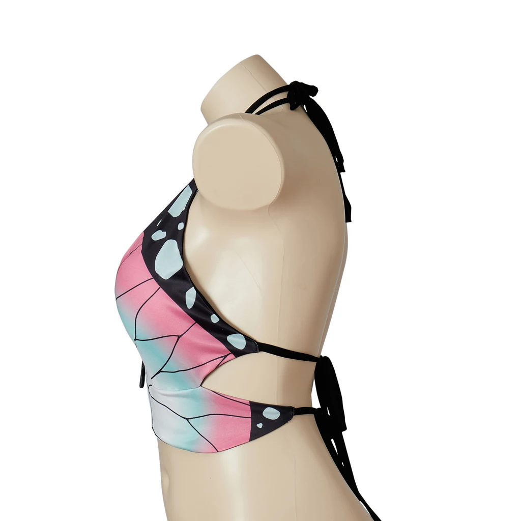 Kochou Shinobu تأثيري حلي بوستير الأعلى مثير الرسن الرقبة ملابس داخلية بيكيني المايوه ملابس السباحة هالوين ملابس الشاطئ