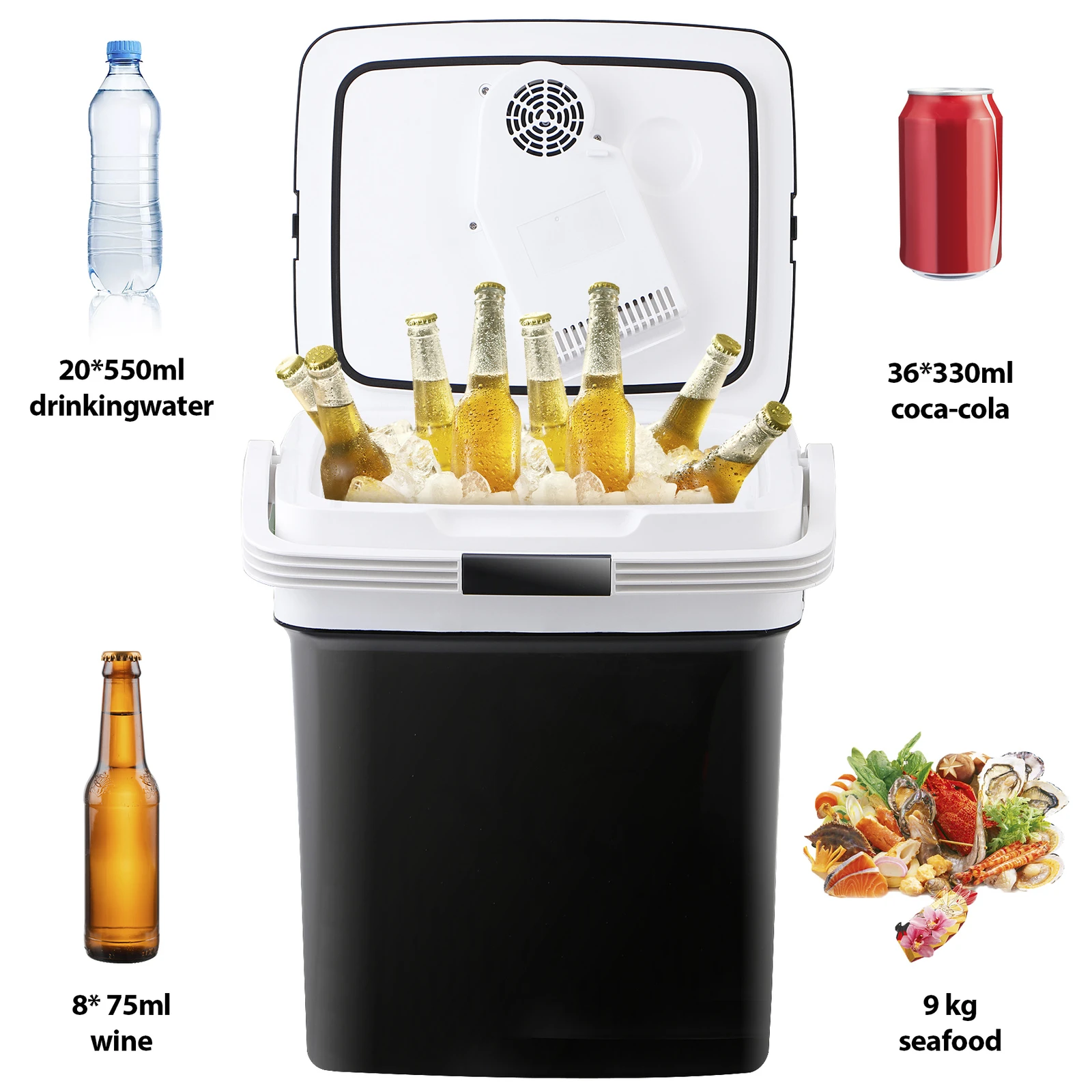 Electric Cooler & Warmer 27L Portable Car Fridge Thermoelectric 12V Refrigerator — Electric