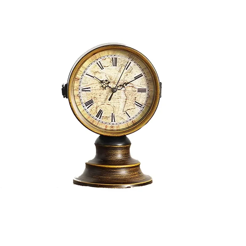 European Retro Wrought Iron Double-Sided Clock for Eisenberg Living Room Study Metal Creative Wall Clock Manufacturer