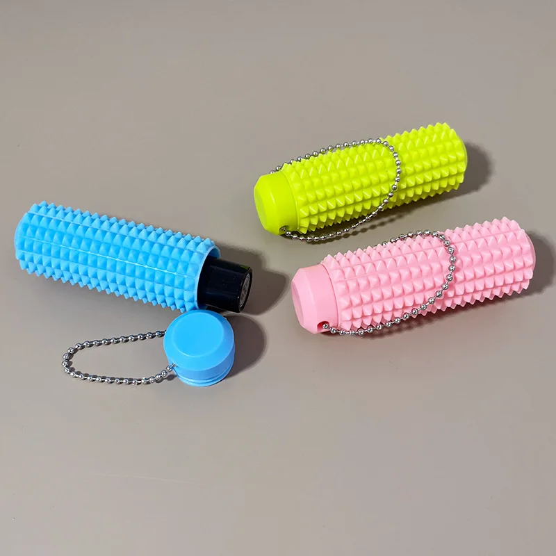 Cross-border New Spiky Grippie Stim Keychain Portable Finger Stress Relief Massage Key Ring Clip