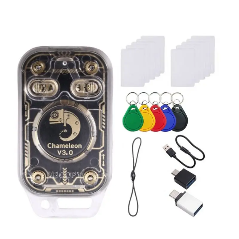 B03B-Chameleon V3.0 RFID Smart Chip Reader +5X UID Keychain+5X UID Card+5X CUID Card 125K 13.56M ID IC Tag Copyer Read Write